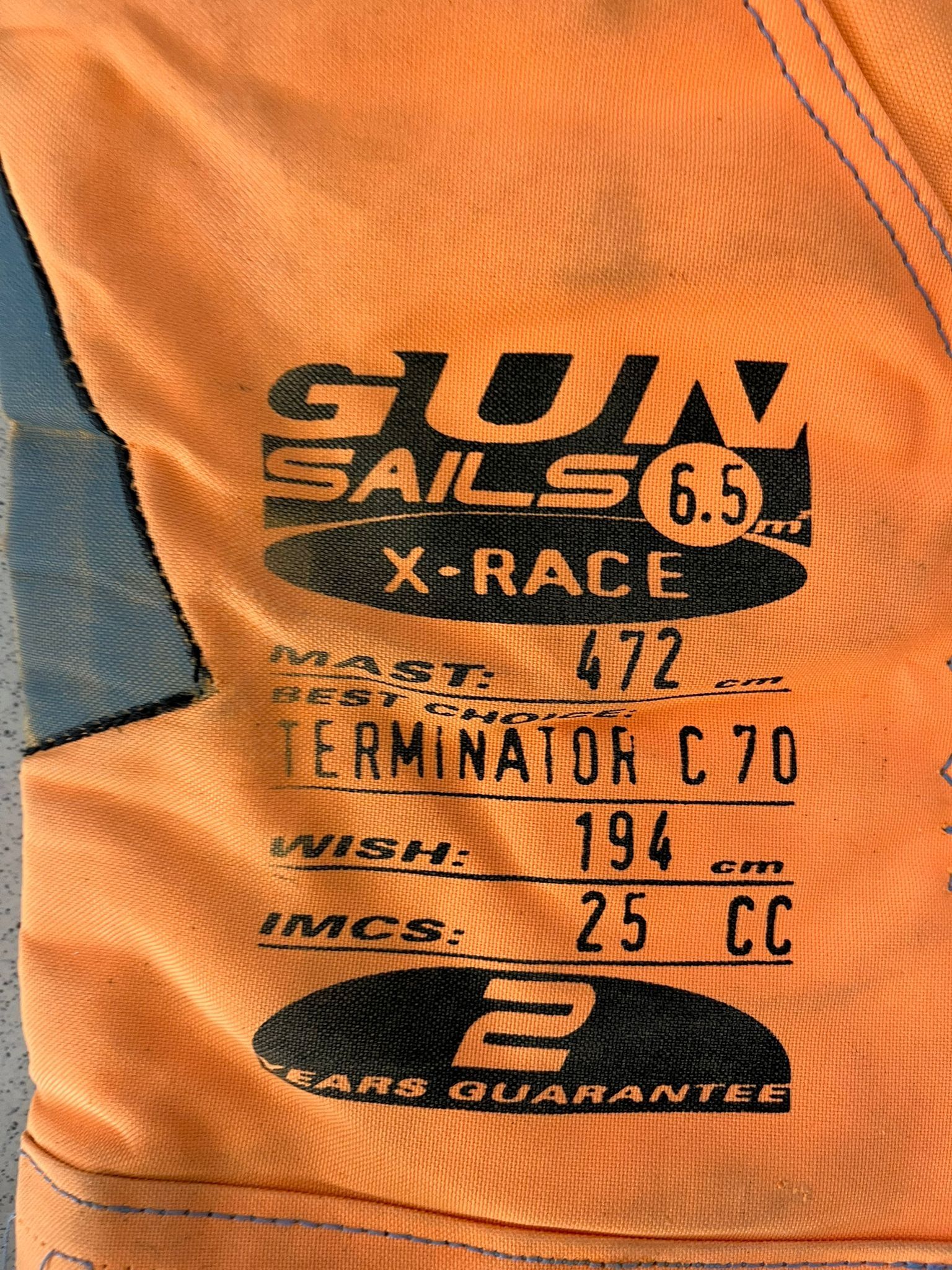 Vela de windsurf segunda mano gun x race 6.5